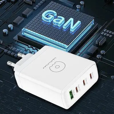 Зарядний пристрій адаптер блочок WUW-C158 1 USB 3 Type-C PD 100W для зарядки чотирьох пристроїв одночасно - фото 3