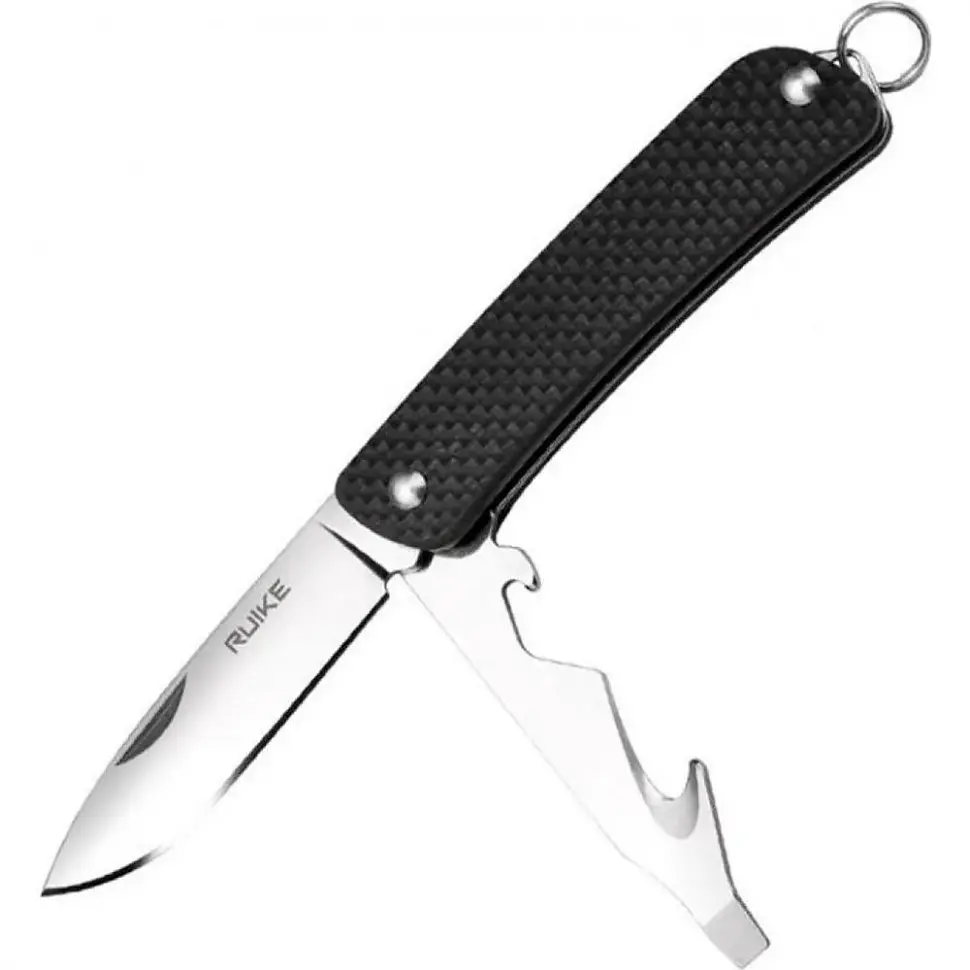 Багатофункціональний ніж Ruike Criterion S21, (5.3 см) 12C27 / G10 чорний, 5 інстр.