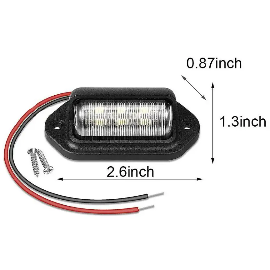 LED Підсвічування Номери універсальні Thoc Auto 12/24V 6 LED 2 шт. Чорна (4382) - фото 2