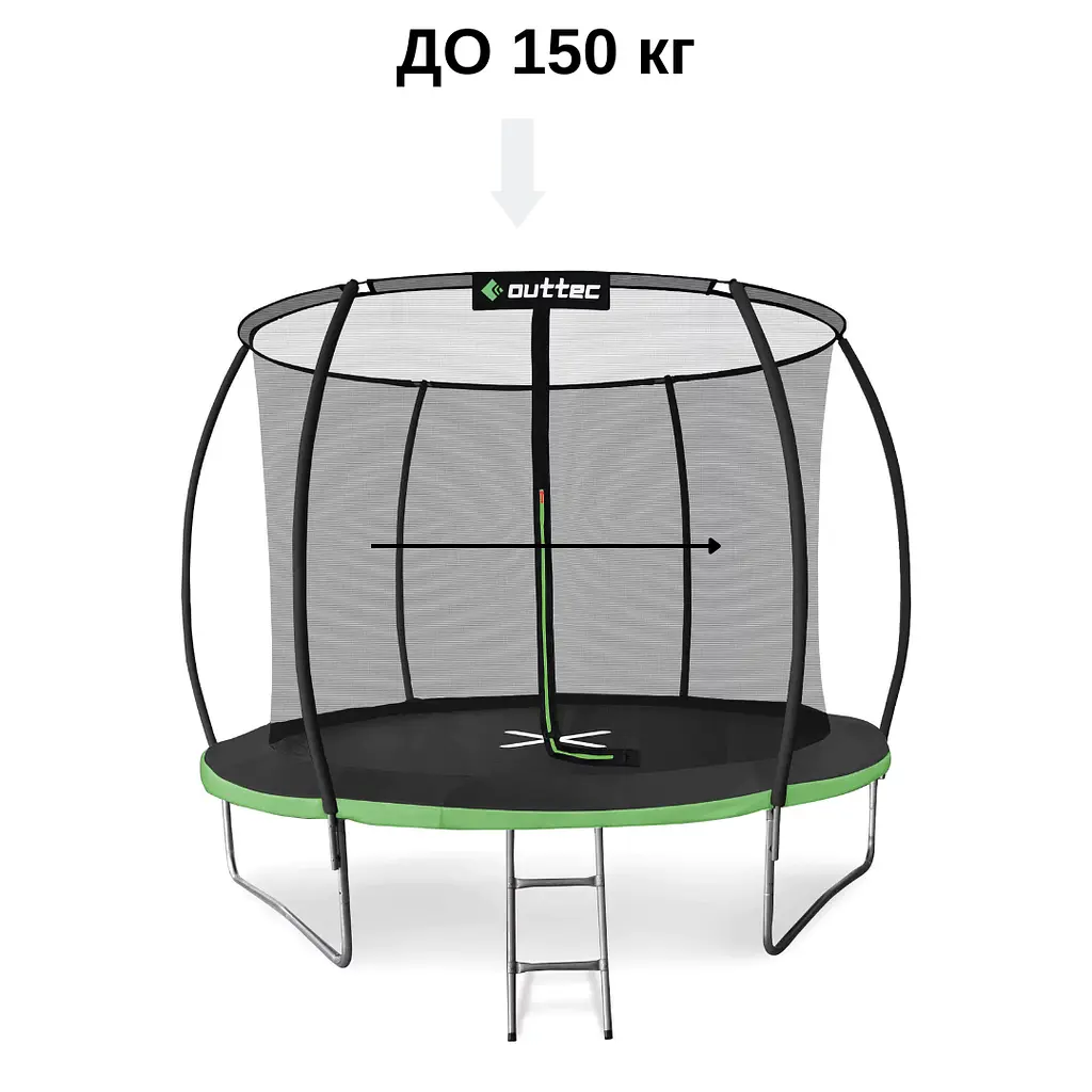 Батут Outtec Premium 10ft (312см) чорно-зелений з внутрішньою сіткою - фото 4
