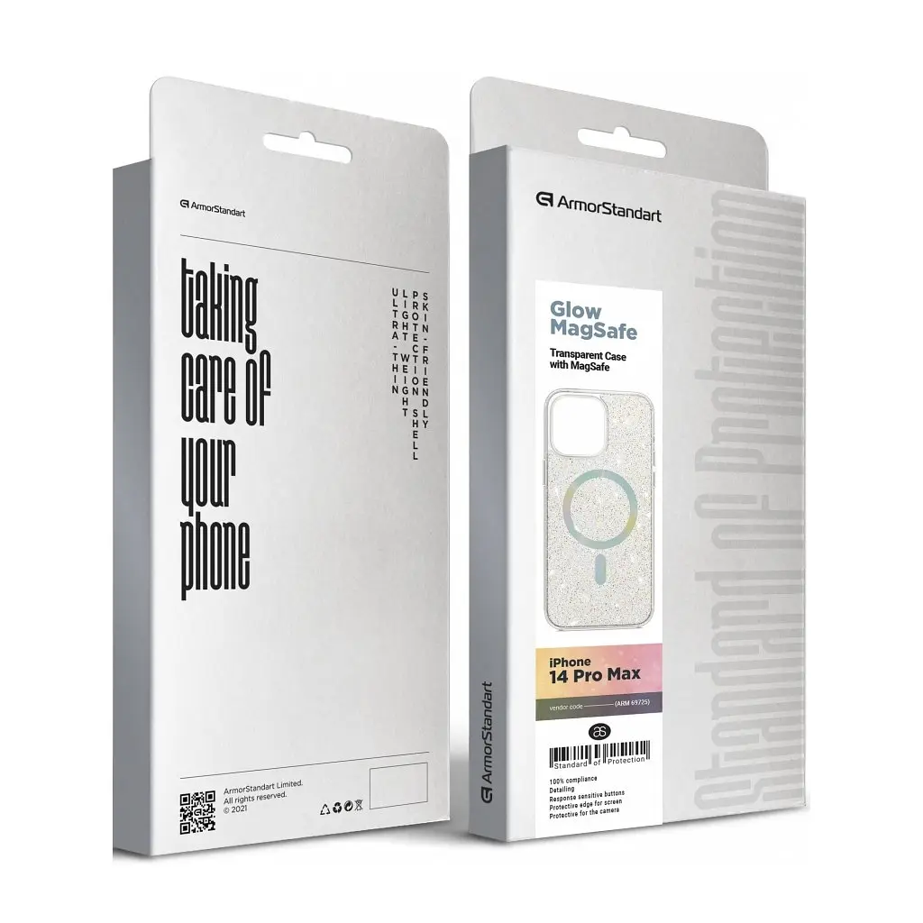 Чохол до мобільного телефона Armorstandart Glow Magsafe Apple iPhone 14 Pro Max Transparent (ARM69725) - фото 6