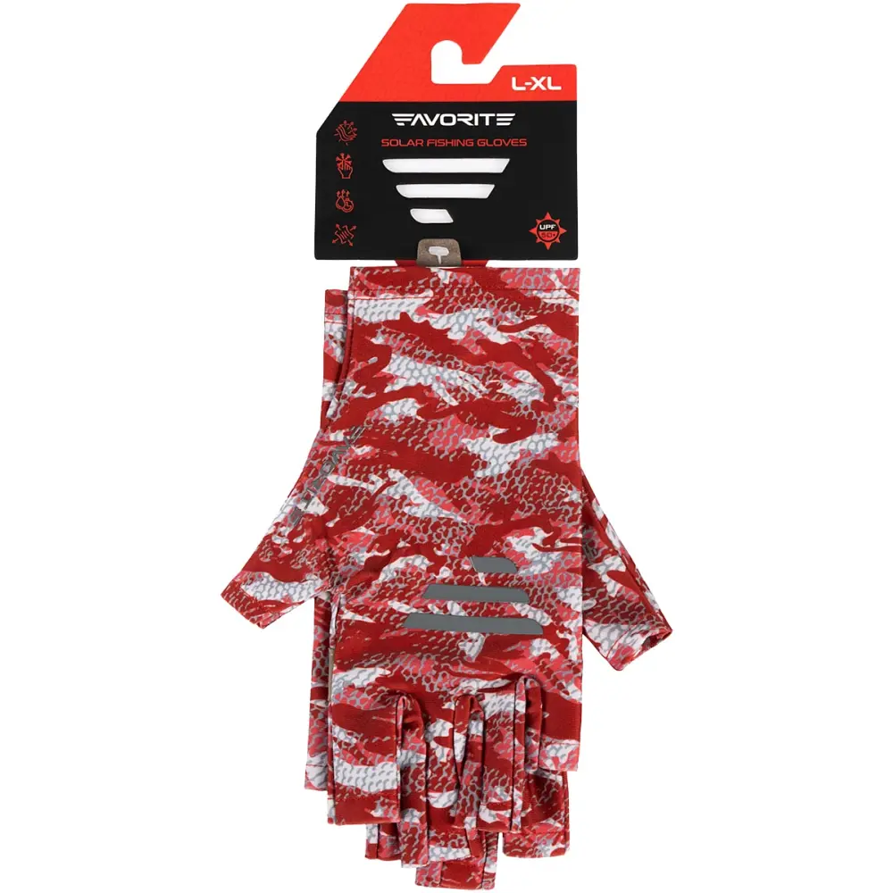 Рукавички Favorite Solar Fishing Gloves 5 Cut L/XL к:red - фото 5