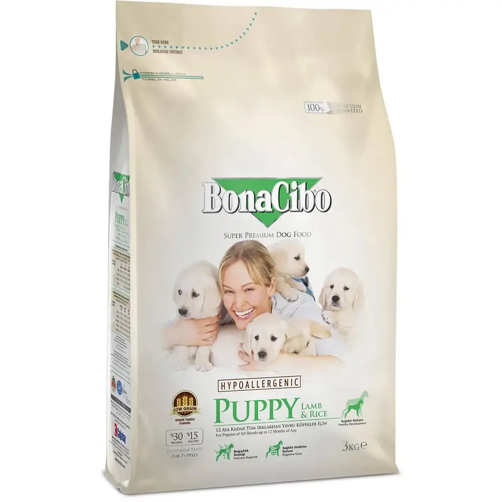Сухий корм для цуценят BonaCibo Puppy Lamb & Rice з ягнятком та рисом 3 кг BC406144