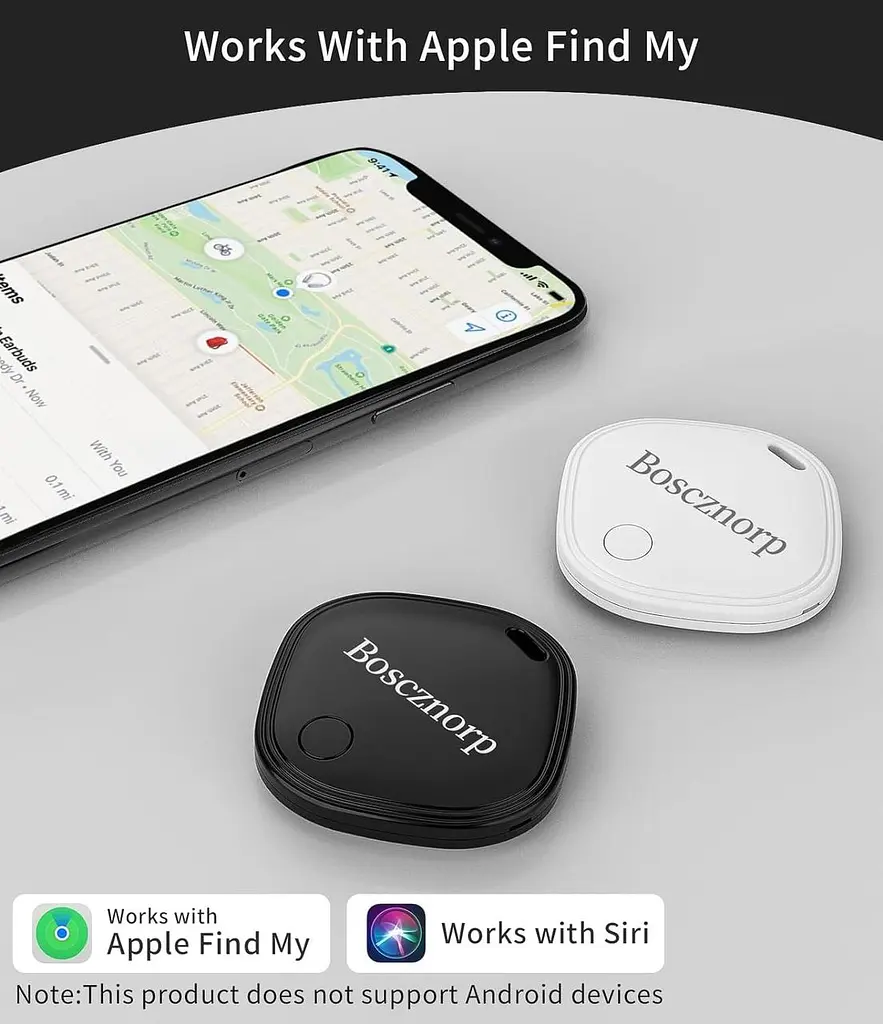 Boscznorp Air Tracker Tag 2 шт. з Apple Find My (тільки iOS) Суперлегкі шукачі предметів для ключів, гаманця, багажу, рюкзака, змі - фото 2