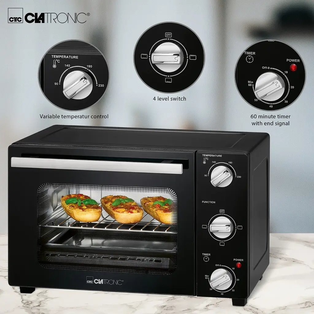 Електродуховка Clatronic MBG 3726 Black 20 л - фото 3