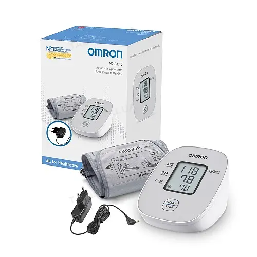 Тонометр Omron M2 Basic (HEM-7121j-e) автоматический на плечо с адаптером - фото 2