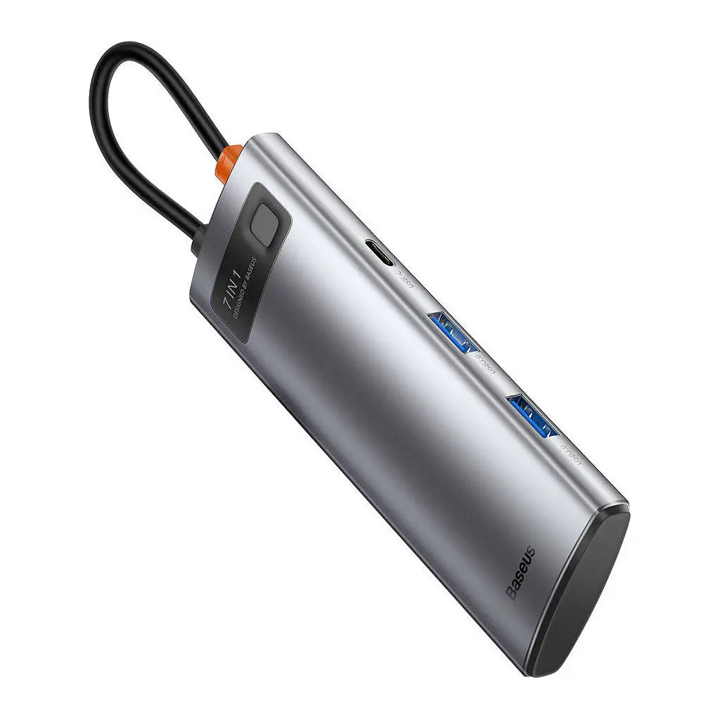 Порт-реплікатор Baseus 7-in-1 Metal Gleam Series Type-C to HDMI+USB+SD/TF Docking Station (WKWG020113) - фото 4