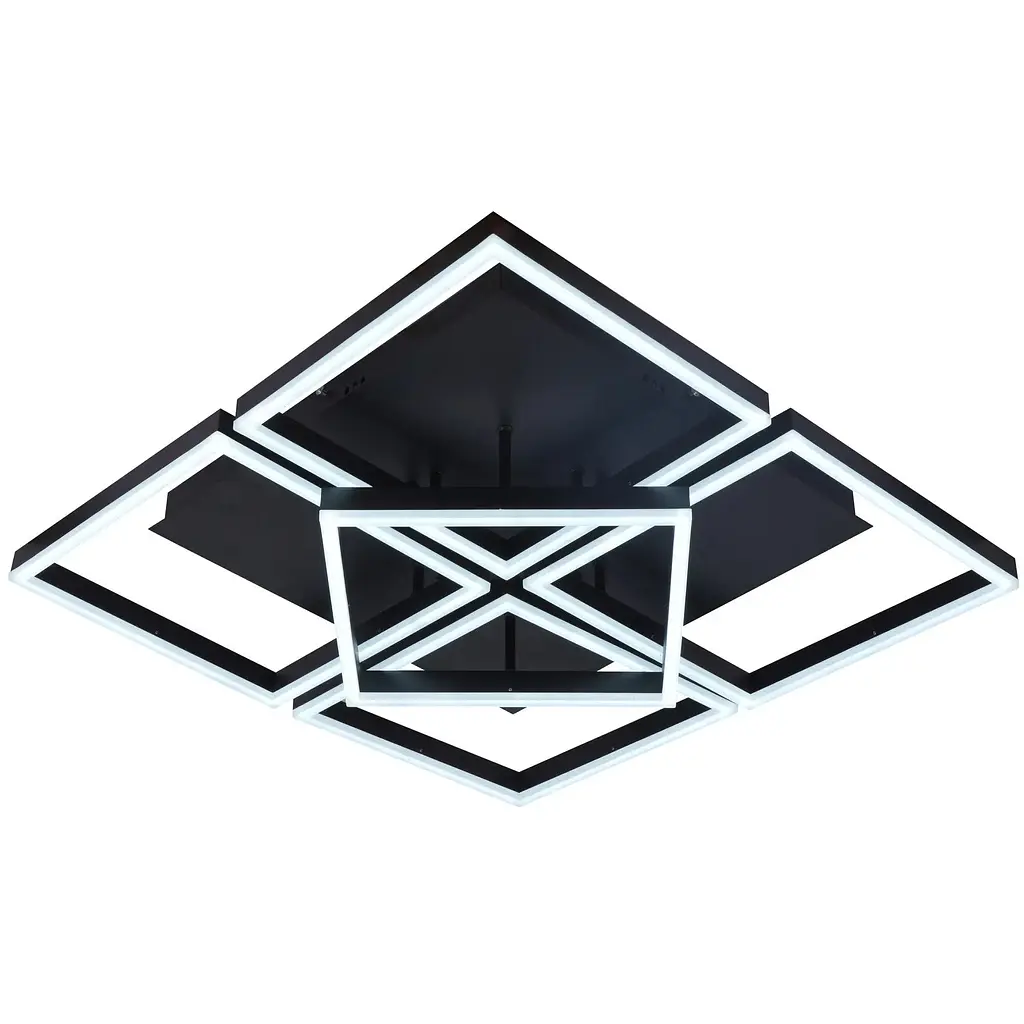 Світильник стельовий Miorro LED Senso з пультом ДУ та APP 136W 610х610х120мм чорний (51-313-017) - фото 2