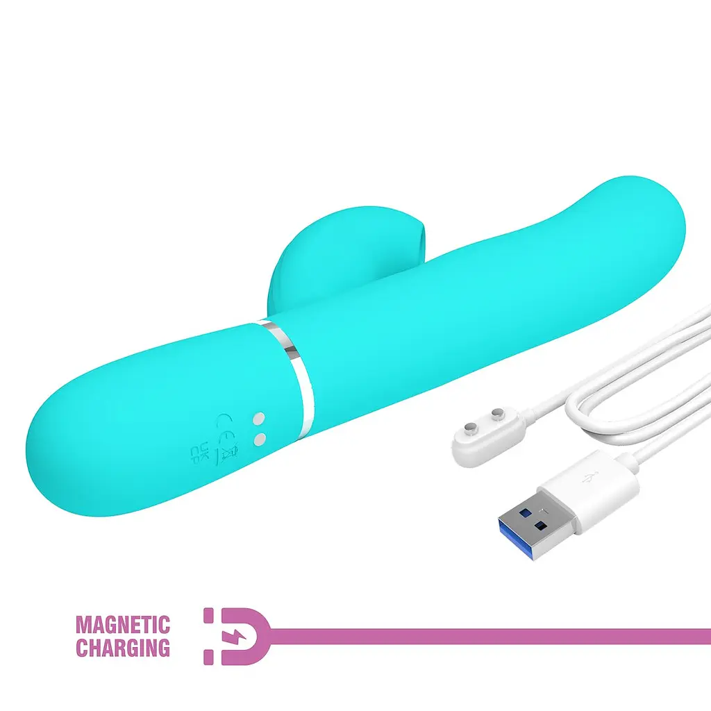 Вібратор-кролик Pretty Love Twinkled Tenderness Perdita 22.8 см бірюзовий - фото 2