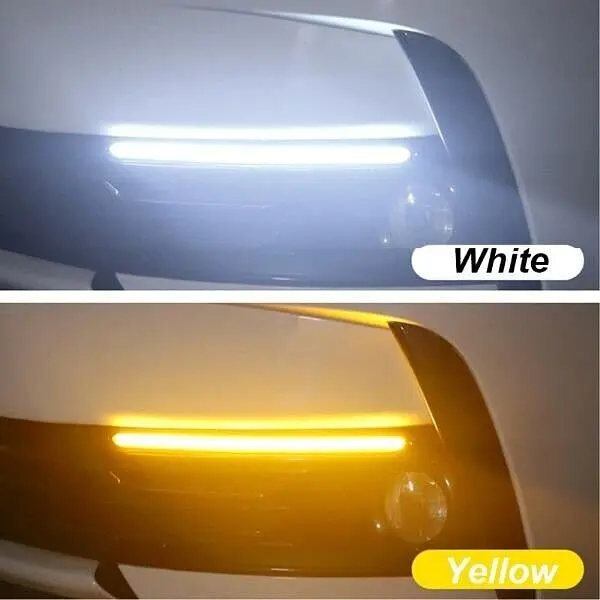 LED Денні ходові вогні ДХО 12V 23 см Поворот, що біжить 2 шт. (Біле та Жовте Світло) - фото 3