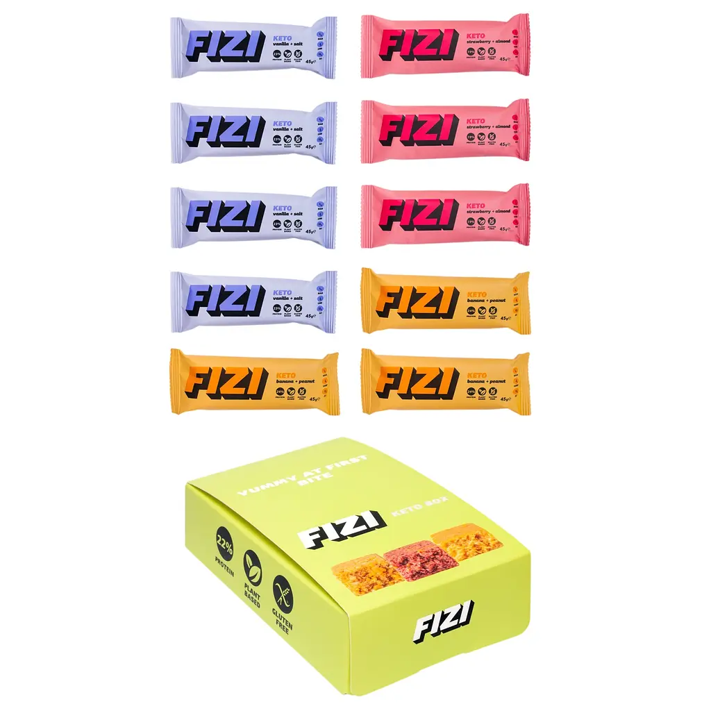 Протеїнові батончики FIZI Keto Protein Bar Keto Box 10 шт. x 45 г - фото 2