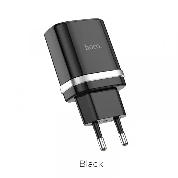Блок питания быстрой зарядки сетевой адаптер Hoco C12Q 18 W 1 USB-A AFC FCP черный - фото 6
