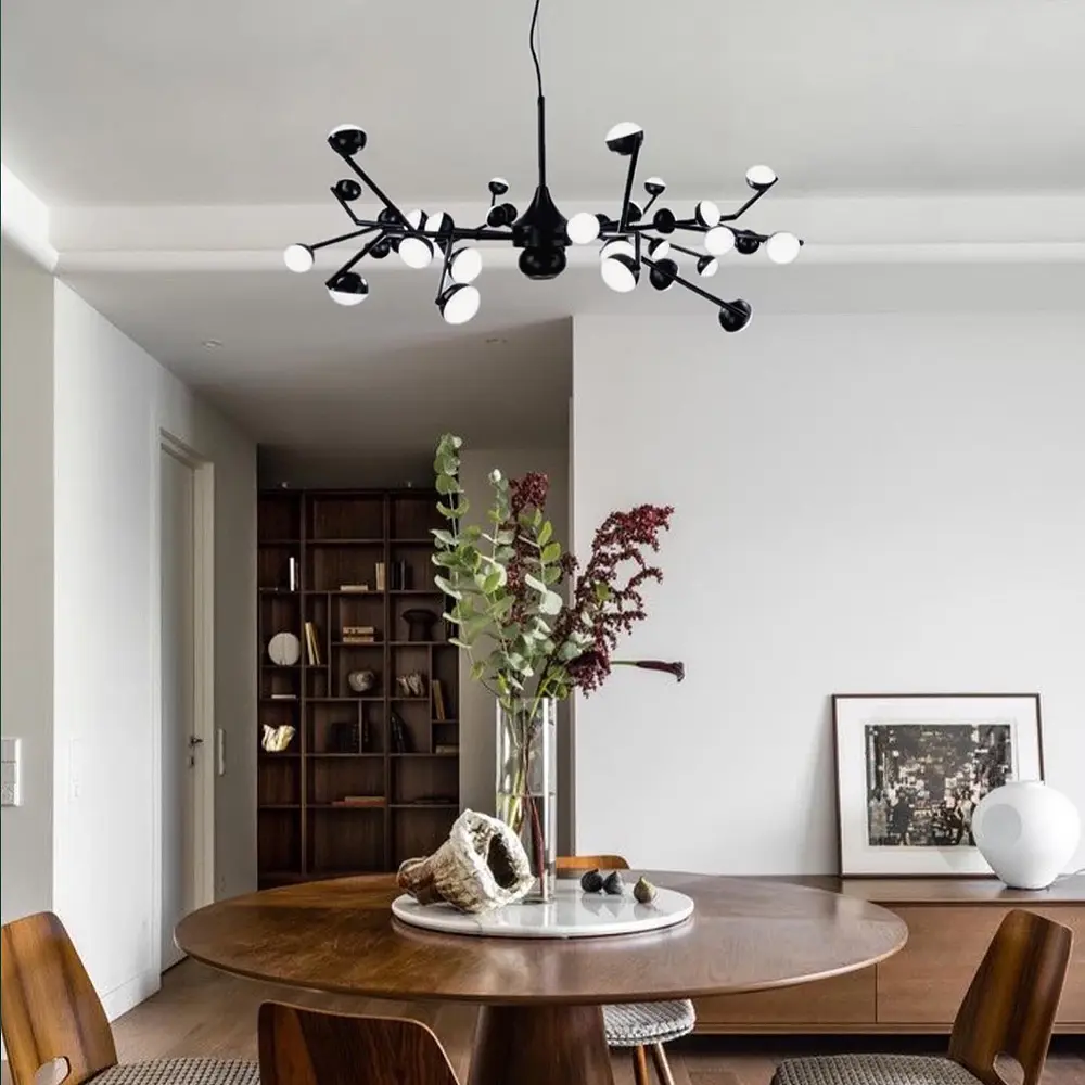 Светильник-молекула в черном цвете со встроенными светодиодами Line.F Количество ламп 36 - фото 5