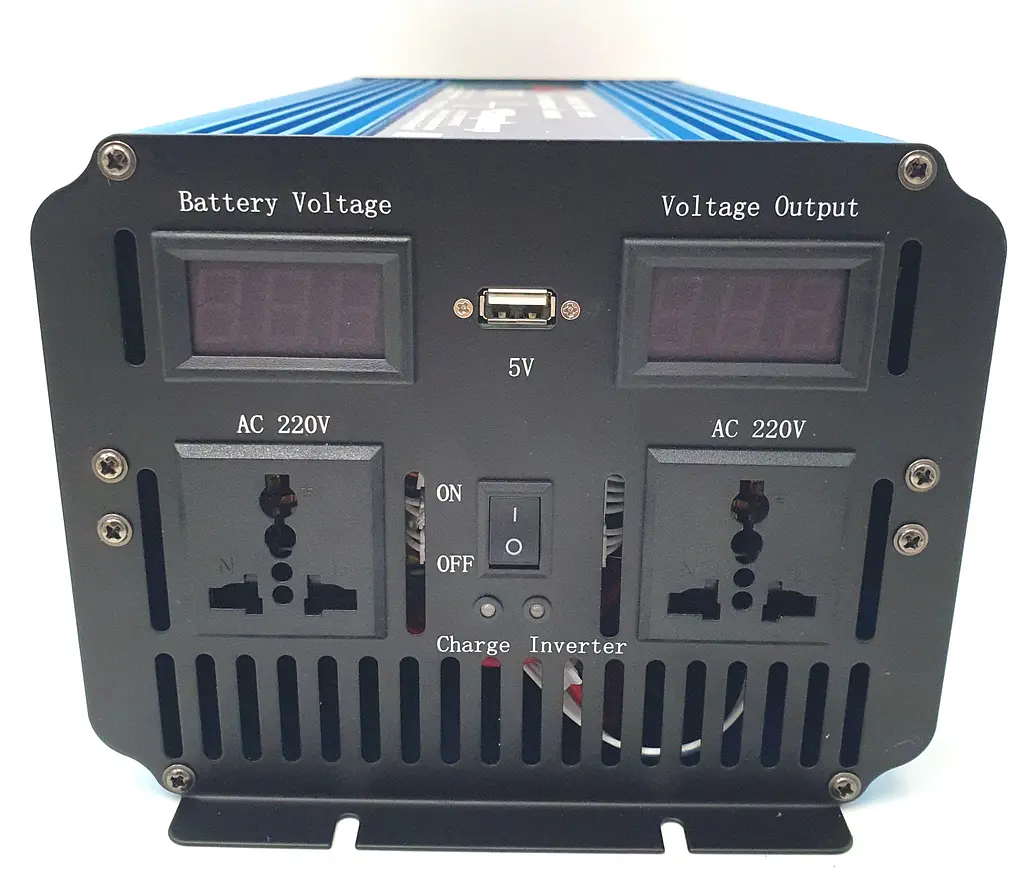 Автоінвертор 12 V-220 V 5000 W перетворювач напруги з чистою синусоїдою та функцією заряджання акумулятора UPS 20 A 12 V-220 V WimpeX WX-5100 - фото 2