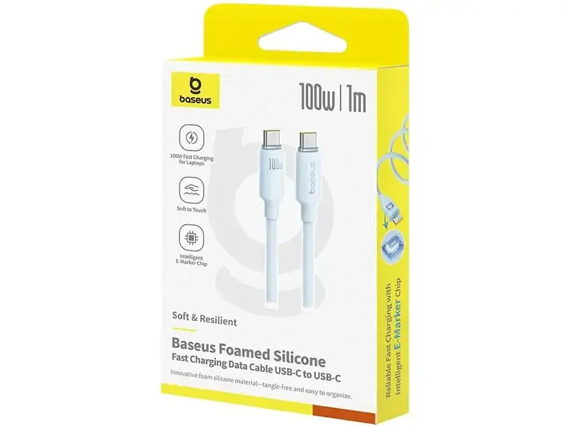 Кабель USB Type-C BASEUS Type-C/Type-C 100W 1m (E0426702) блакитний - фото 2