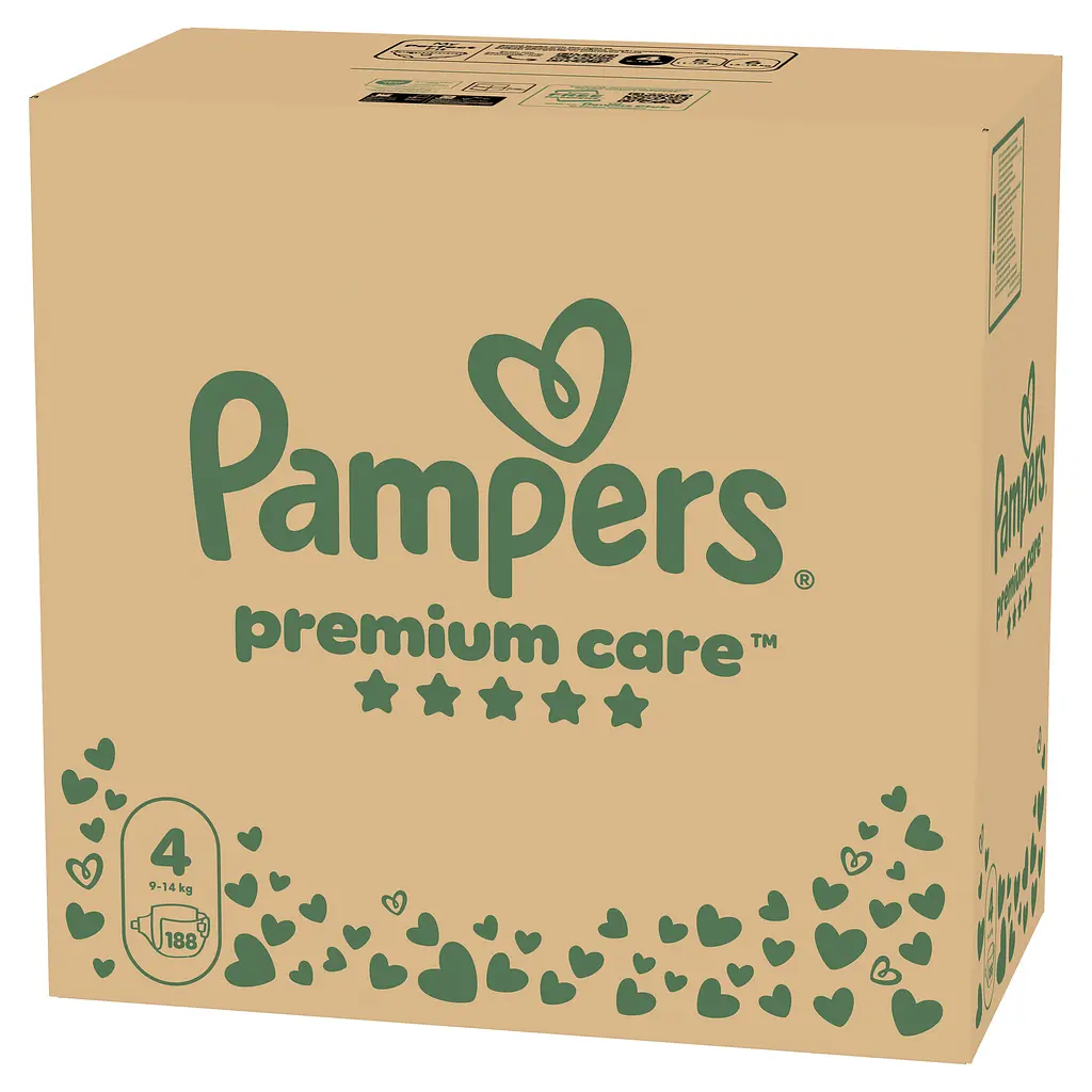 Підгузки Pampers Premium Care Розмір 4 (9-14 кг) 188 шт. - фото 2