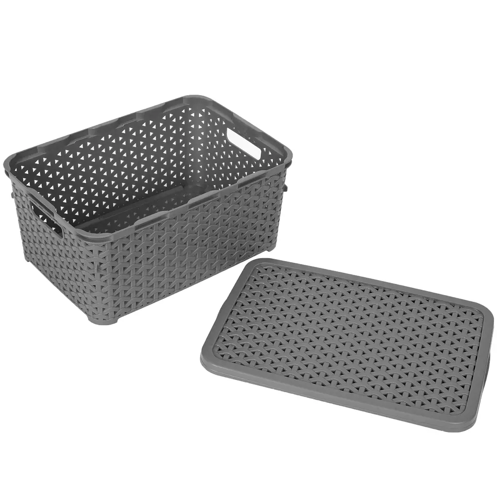 Кошик Diomedea з кришкою 34.5x24.5x15.5 см 10 л коричневий (К13-534)  - фото 3