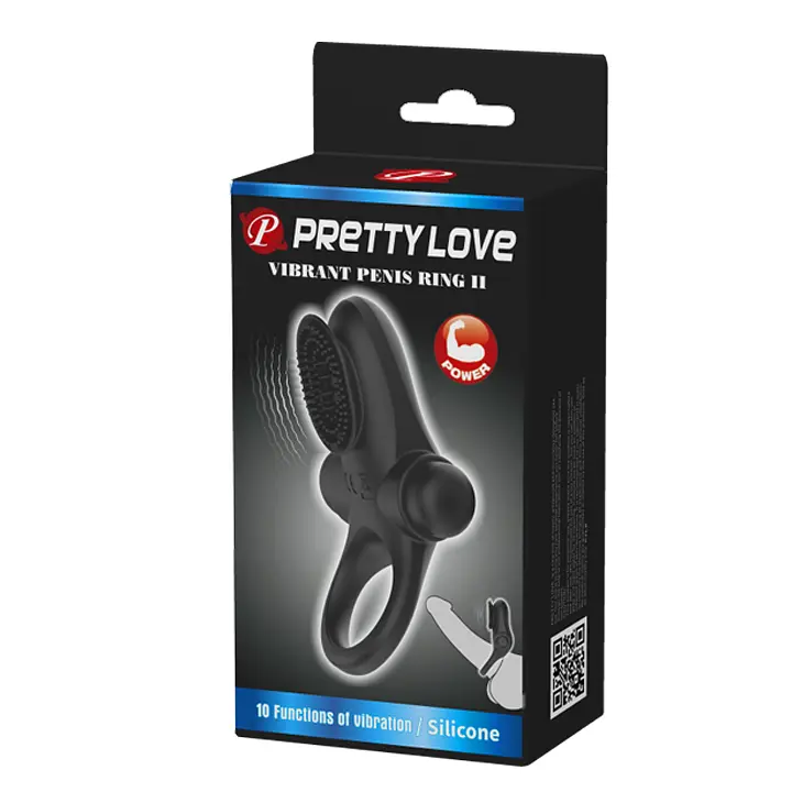 Ерекційне кільце - Pretty Love Vibrant Penis Ring II Black - фото 3