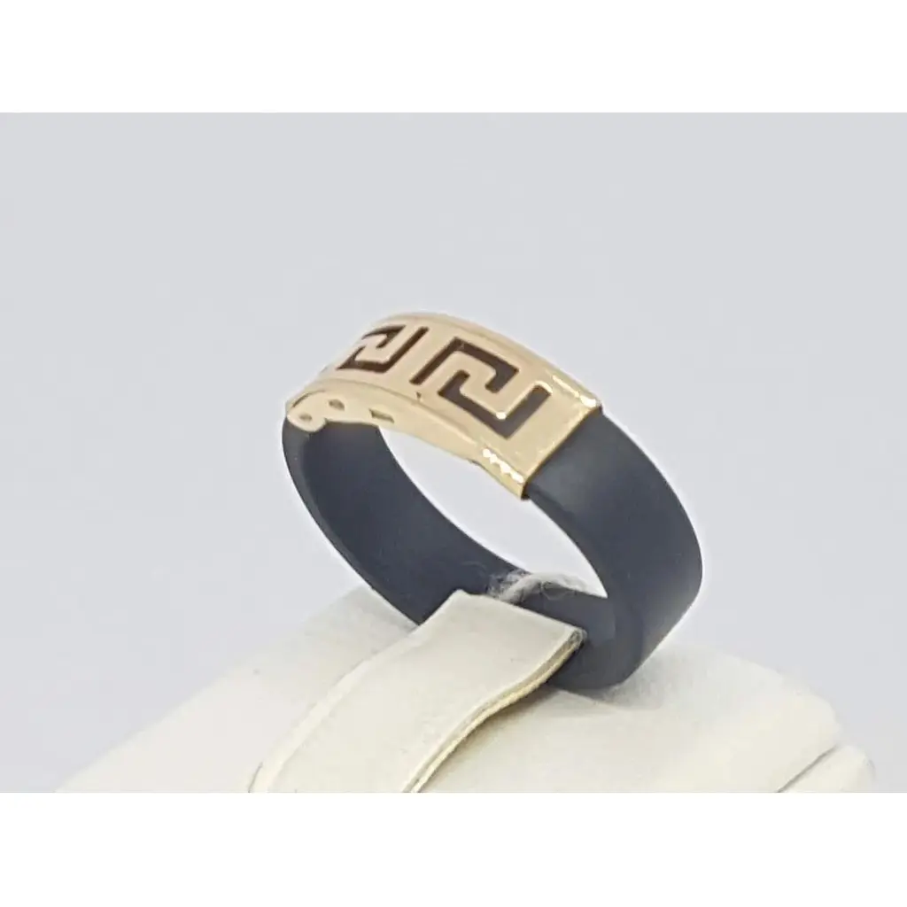 Кольцо из каучука Tango с золотой вставкой. 900619 18,5 - фото 3