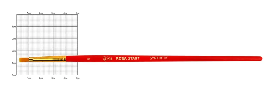 Пензель синтетика плоска № 3 коротка ручка ROSA Start (4823098500247)