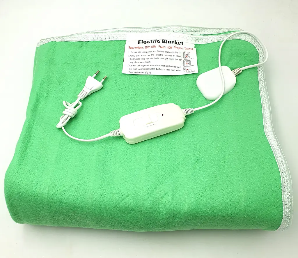 Електропростирадло електро грілка електричне простирадло LUX electric blanket 120*155см 100Вт UKC зелений