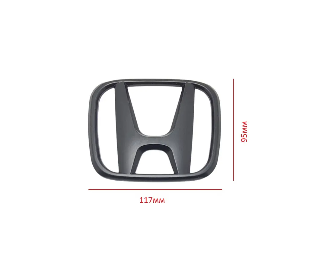 Емблема решітки задня для Honda матова Чорна 117х95 мм Пластик (на скотчі та 2 вусики по центру) (Завод) - фото 2