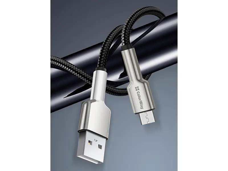 Кабель ColorWay USB - MicroUSB 1m Black (CW-CBUM046-BK) - фото 9