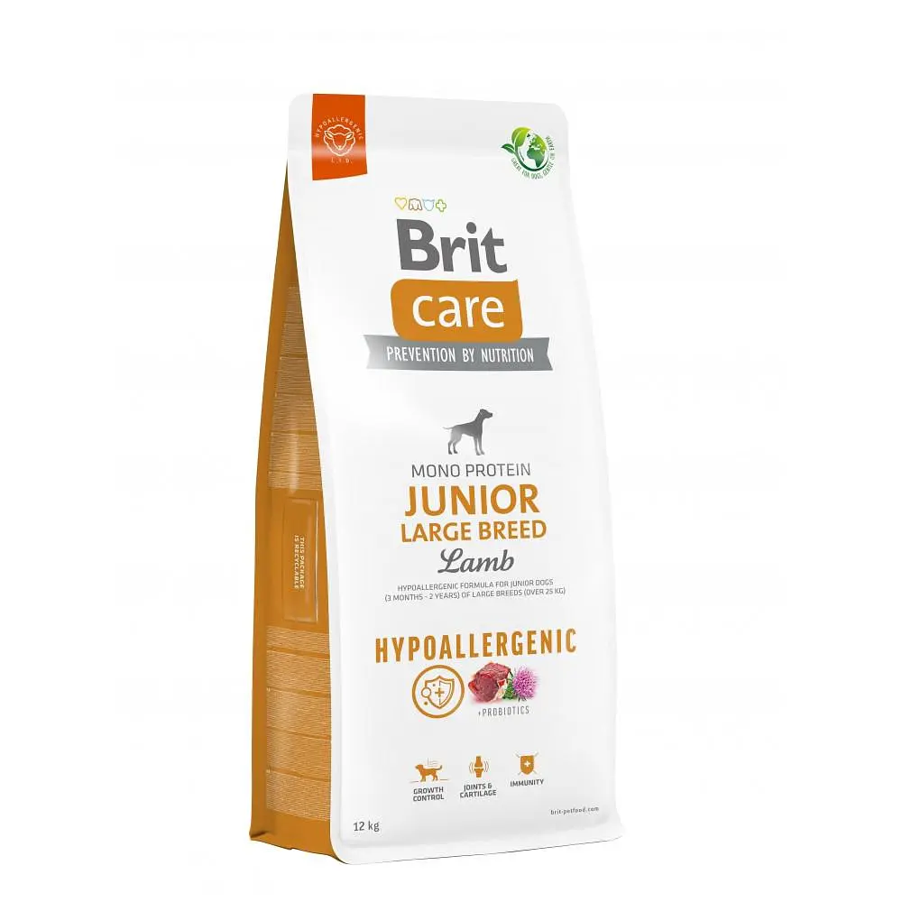 Сухий корм Brit Care Dog Hypoallergenic Junior Large Breed для молодих собак великих порід, гіпоалергенний з ягням 12 кг (арт.172219/559046)