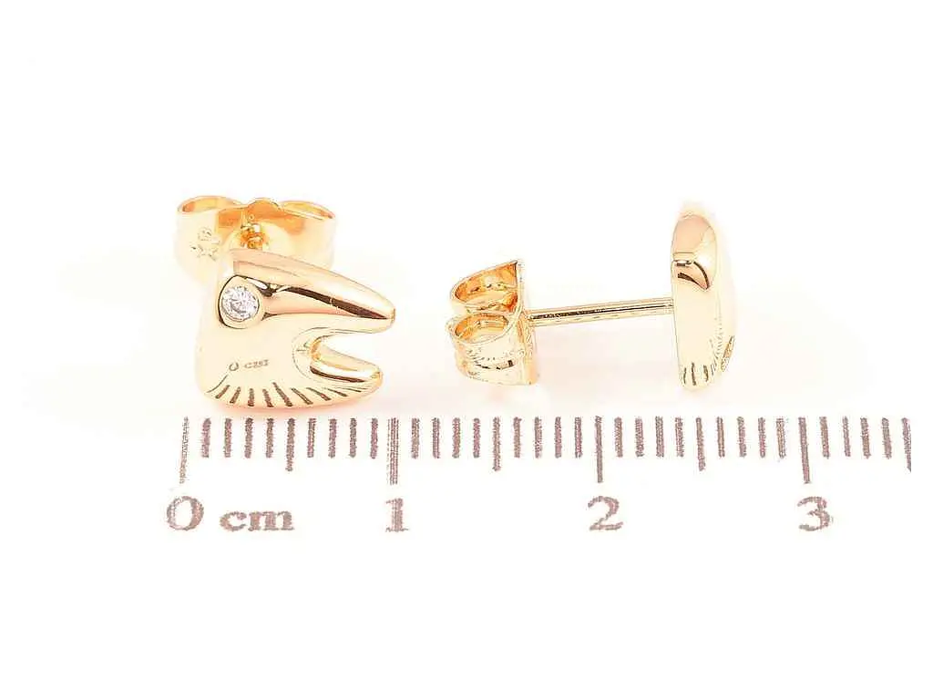 Сережки Xuping Позолота 18K пусети "Зуби з цирконієм" (258874) - фото 2