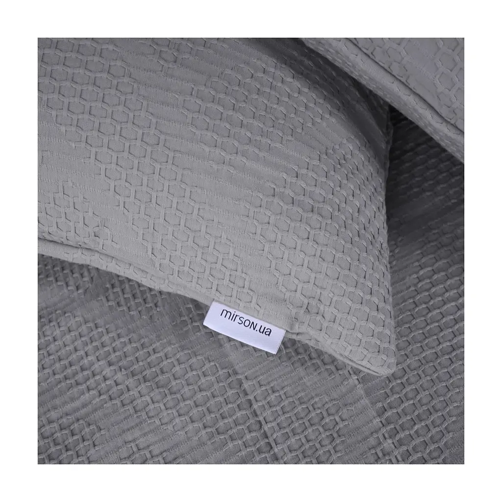 Постільна білизна MirSon №20-02 Waffle Gray 220x240 King Size (2200011032856) - фото 2