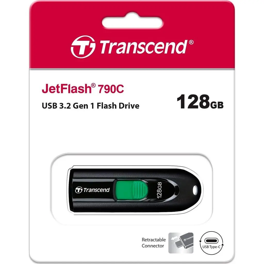 Флеш-накопичувач Transcend 128GB USB 3.2 Type-C JetFlash 790C (TS128GJF790C) - фото 4