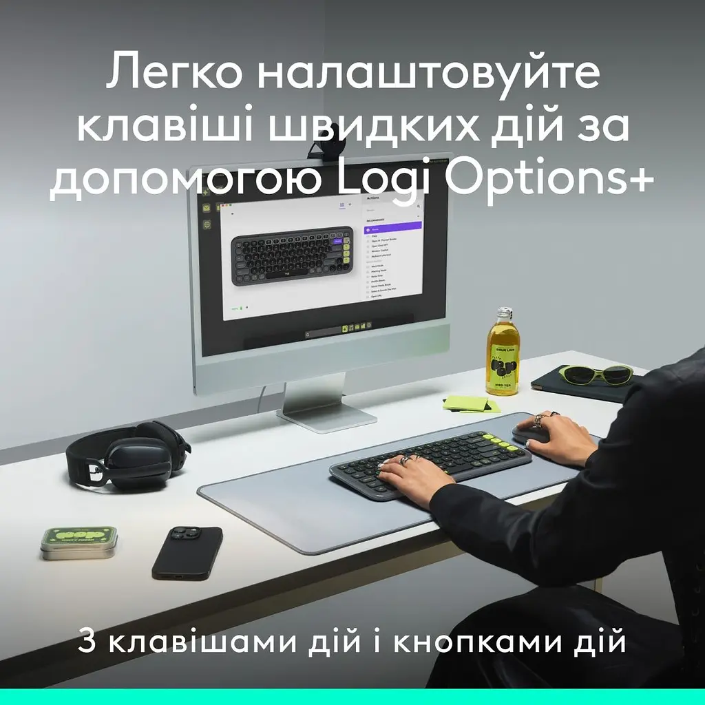 Комплект клавіатура та миша Logitech POP Icon Combo Bluetooth UA Lilac [920-013078] [121103] - фото 8