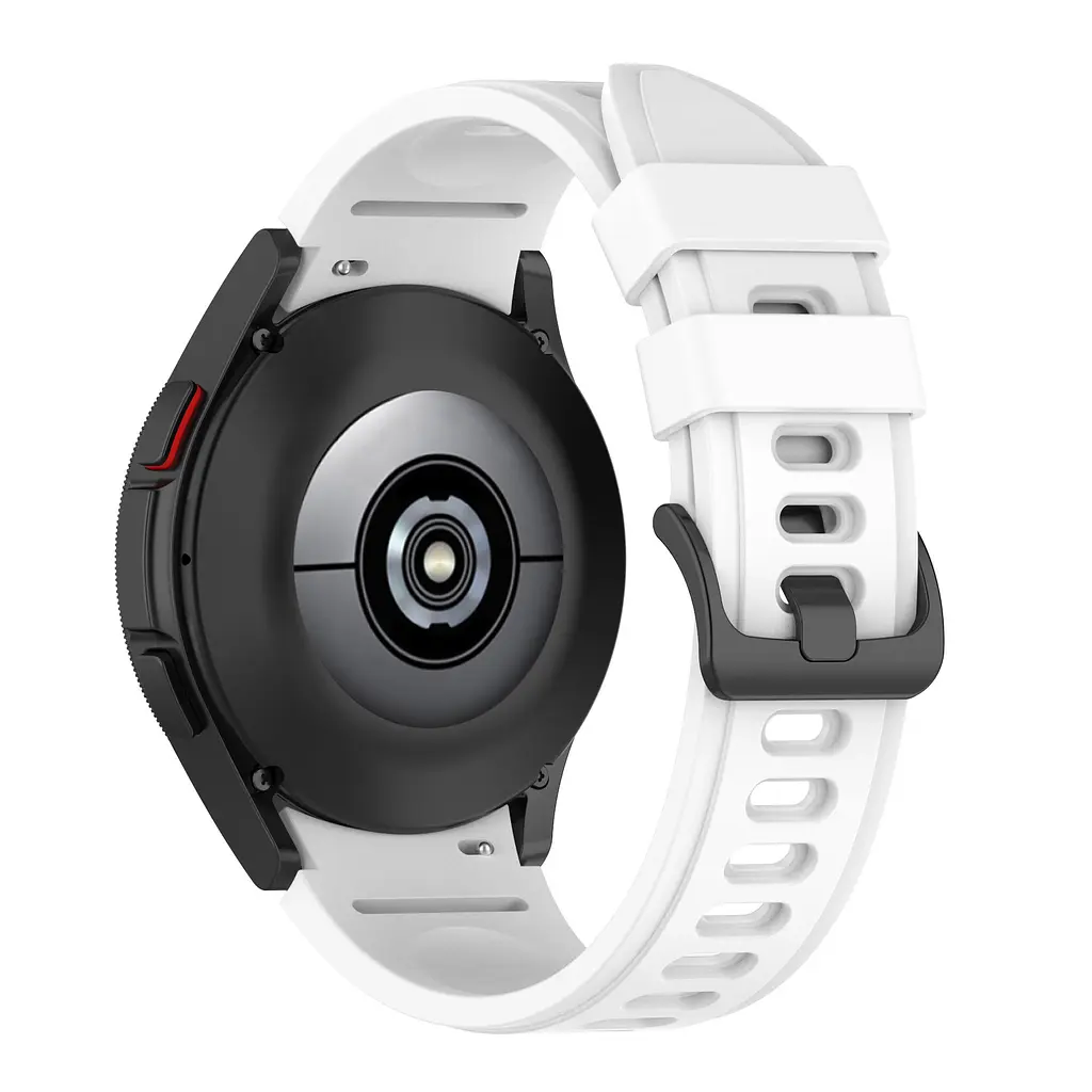 Ремінець для Samsung Galaxy Watch 4 44mm - білий ширина кріплення 20мм силікон Watchbands RiccoOne (W28-9WB10289017) - фото 2