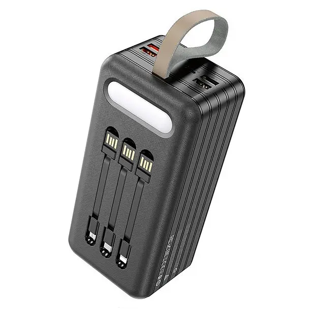 Зовнішній акумулятор Hoco DB21 large display power bank 80000mAh 6 портів 4USB Type-C Lightning - фото 5