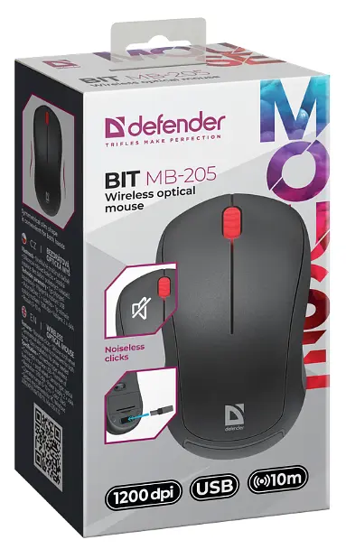 Миша Defender Bit MB-205 Wireless чорний (52205) (6918402) - фото 5