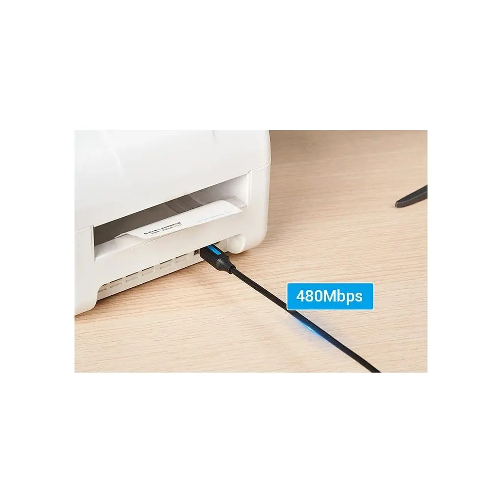 Кабель для принтера USB-C 2.0 to BM 1.5m 2A black Vention (CQUBG) - фото 5