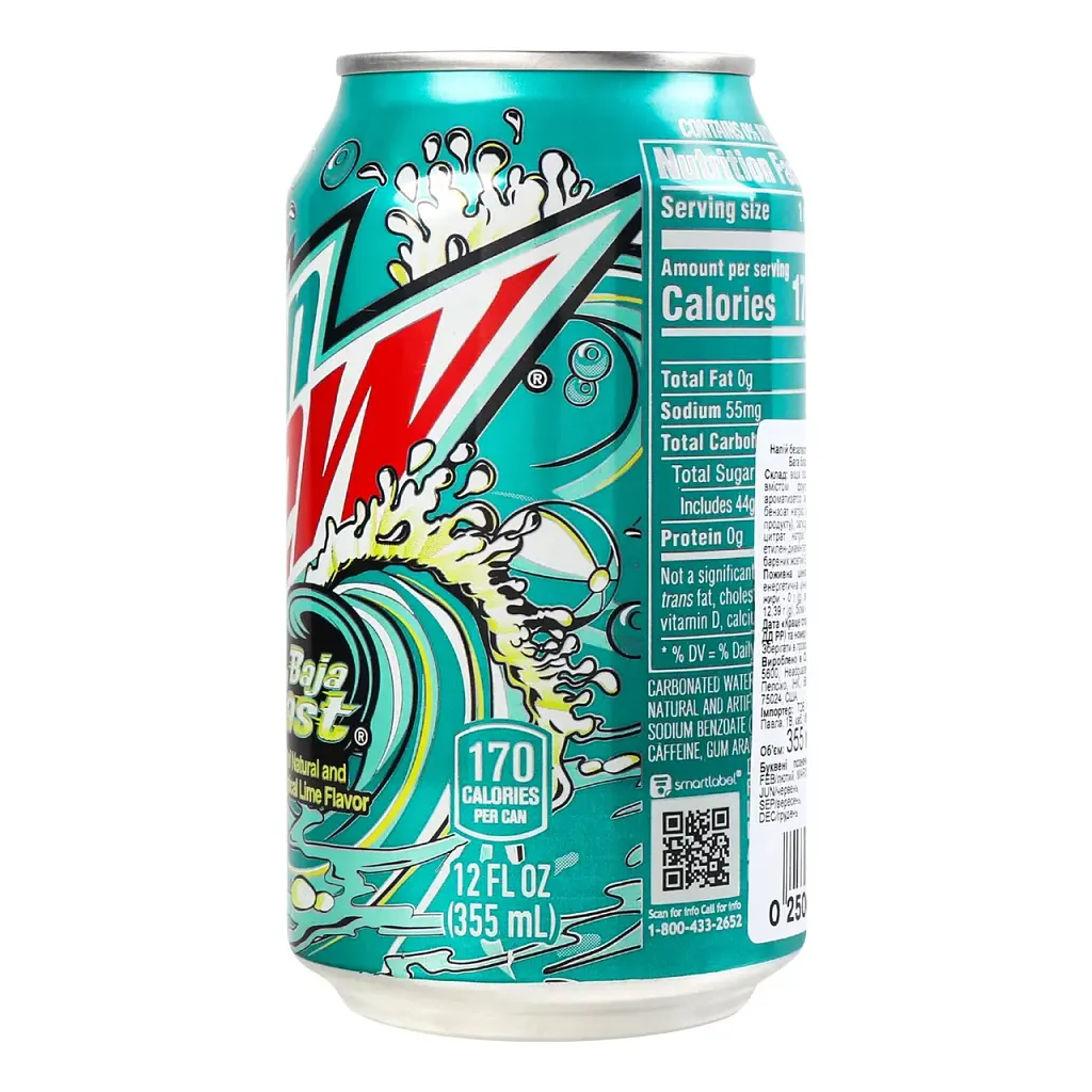 Газований напій Mountain Dew Baja Blast 355 мл - фото 5