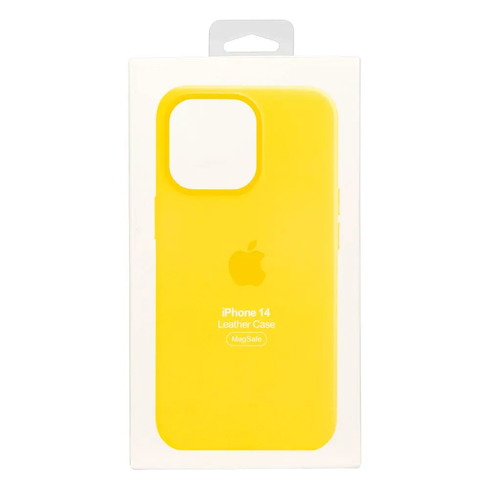 Чохол Leather Case для Apple iPhone 14 Canary yellow - фото 2