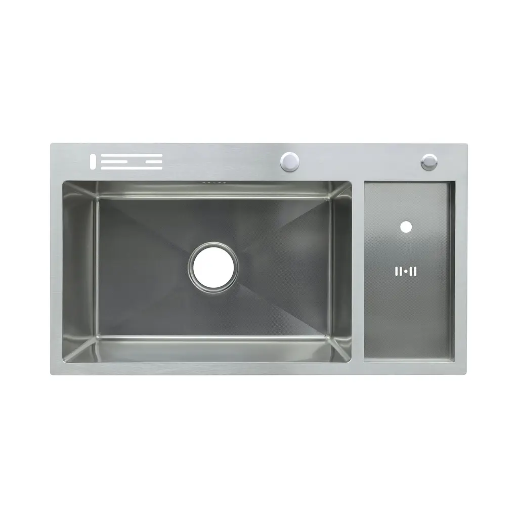 Кухонна мийка з нержавіючої сталі Zerix ZH8245-SET-08 Micro Decor Ss Color ZM5593, Нержавіюча сталь - фото 3