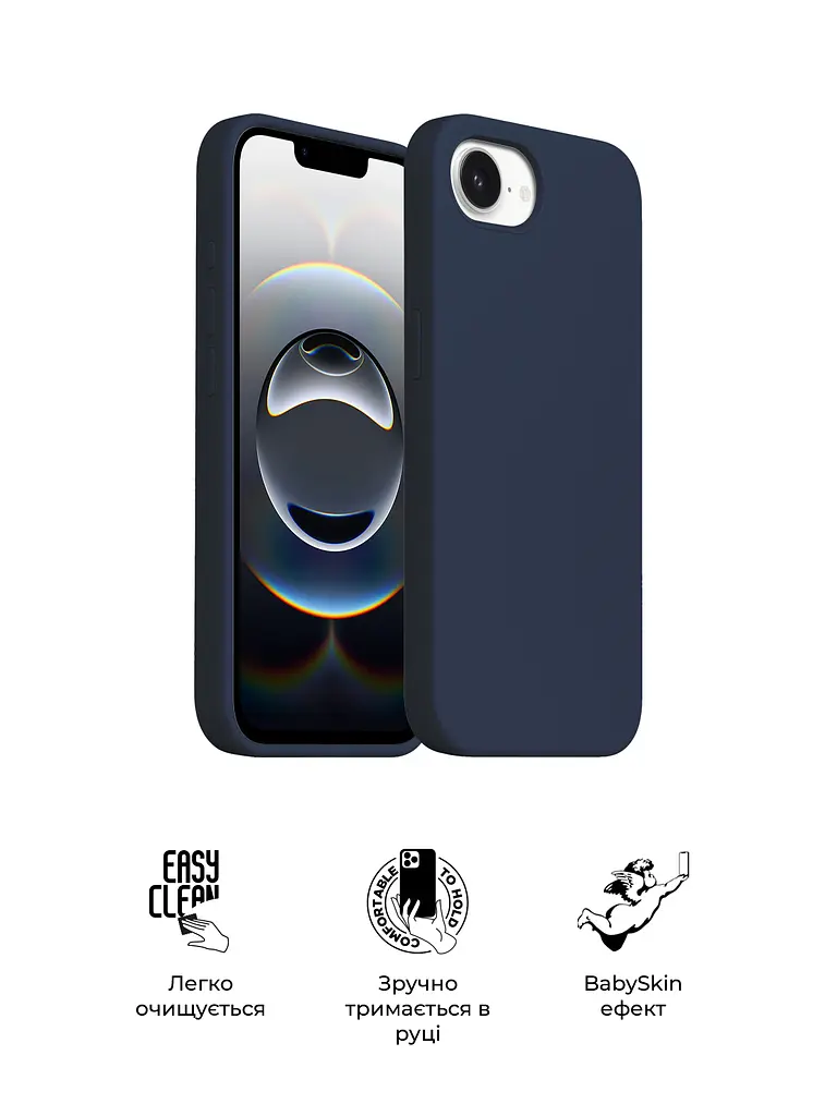 Силиконовый чехол с MagSafe для Apple iPhone 16e/17e, ICON2 MagCase, синий, противоударный, панель с мягкой подкладкой, защита всего корпуса, поддержка беспроводной зарядки, совместим с защитными стеклами и пленками, ArmorStandart (ARM83968) - фото 3