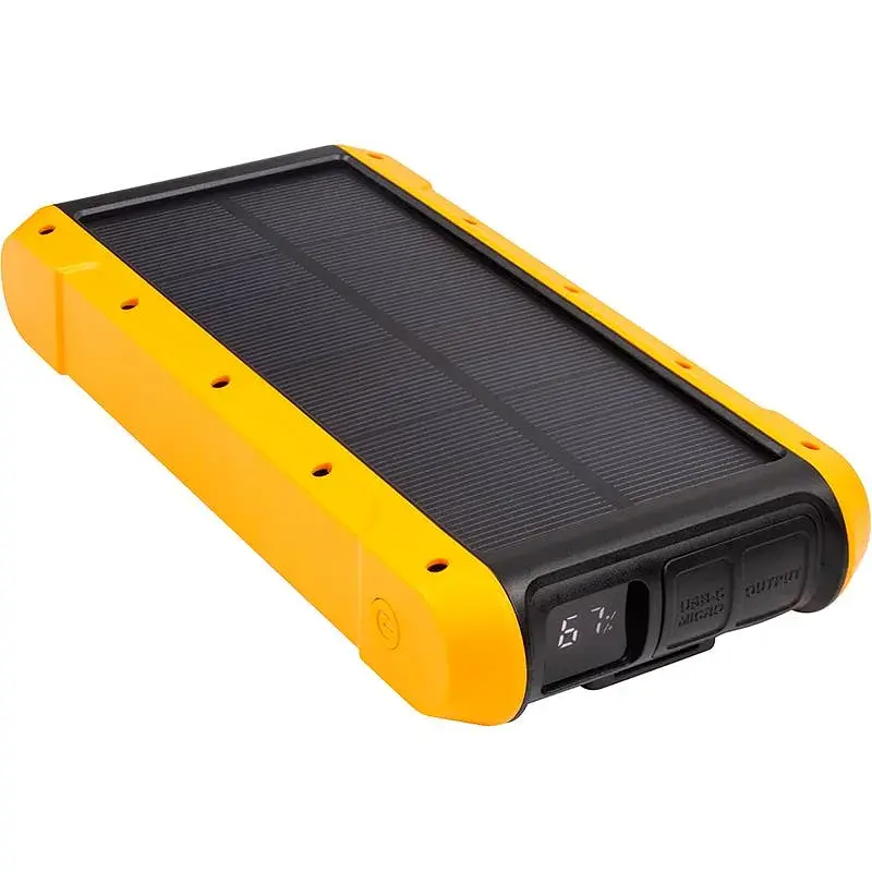 Батарея універсальна PowerPlant 20000mAh, PD/18W, QC3.0, USB-C, USB-A*2, Wireless, Solar panel (PB930487) - фото 3