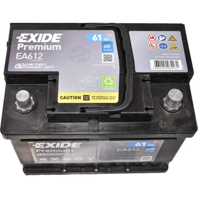 Акумулятор автомобільний EXIDE PREMIUM 61A (EA612) - фото 2