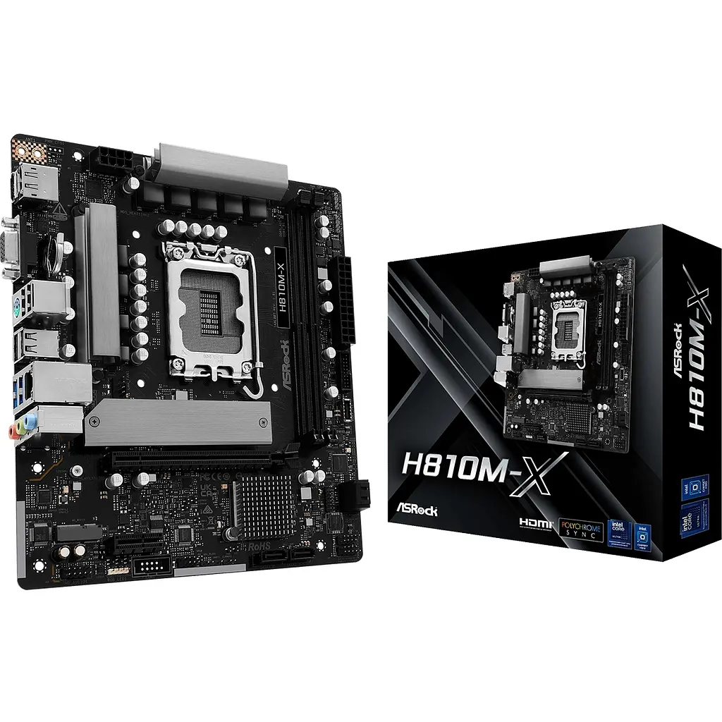AsRock H810M-X (1851/H810, 2*DDR5, PCIex16, HDMI/DP/VGA, 4xSATA, M.2, 2.5Glan, 7.1ch, mATX) - фото 5