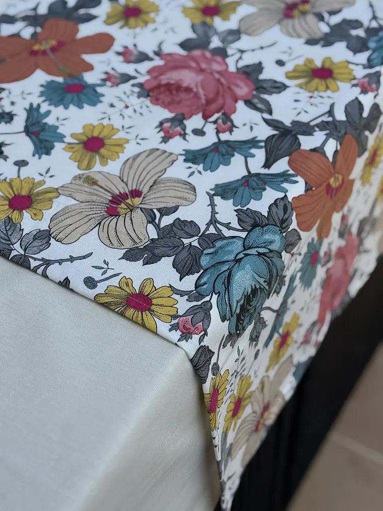 Скатертина столова Ecotton DUCK 150х170 см водовідштовхувальна з квітами (25157) - фото 3
