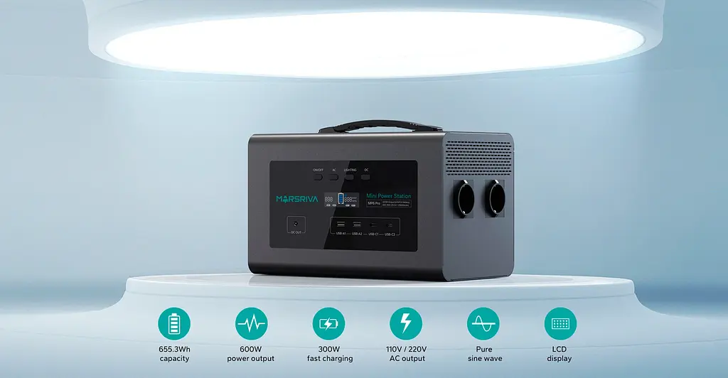 Зарядна станція Marsriva MP6 Pro 600Вт (627.2 Вт/г) LiFePO4 - фото 6