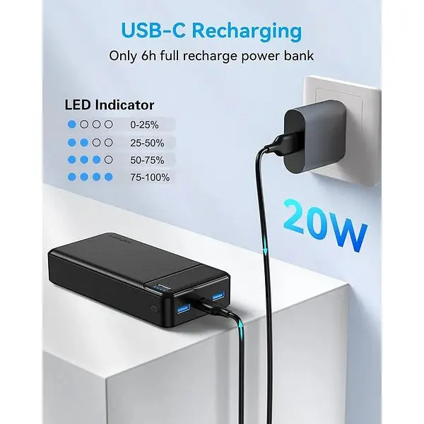 Портативний зарядний пристрій AsperX 20000 mAh 22,5W - фото 4