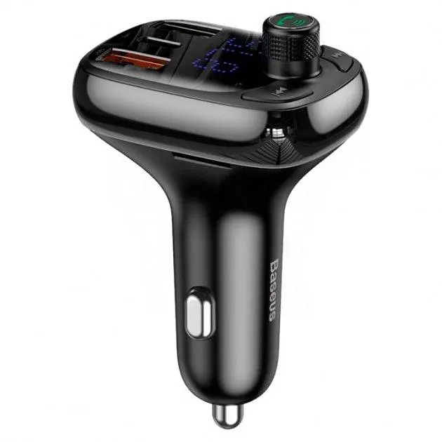 Автомобільний FM-модулятор Baseus T-Typed Bluetooth CCTM-B01 (2USB/1Type-C/36W) Чорний - фото 7