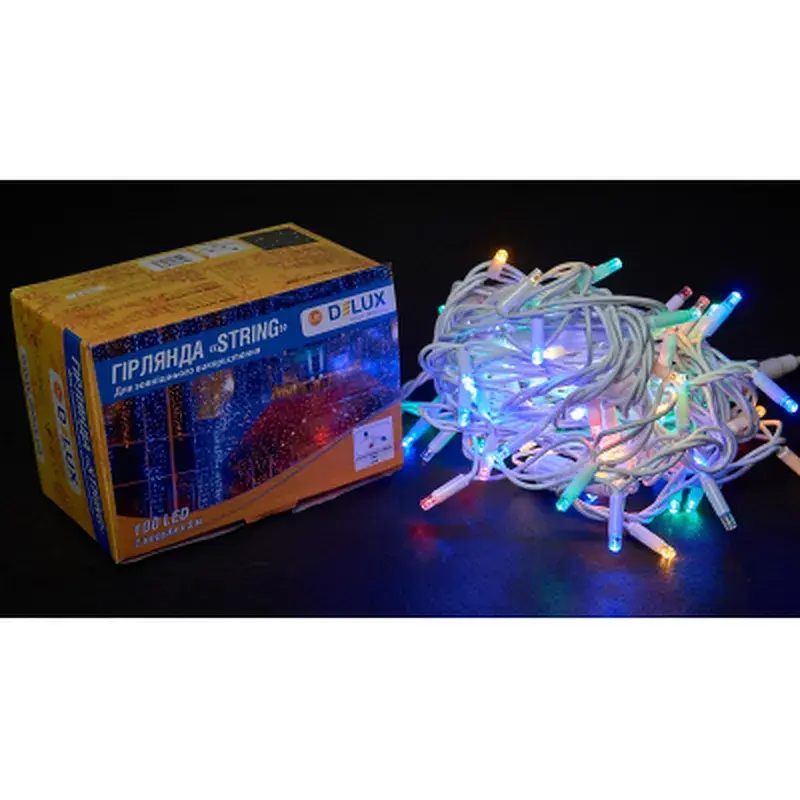 Гірлянда Delux STRING flash 100LED 10 м мульти/білий IP44 EN (90012974) - фото 2