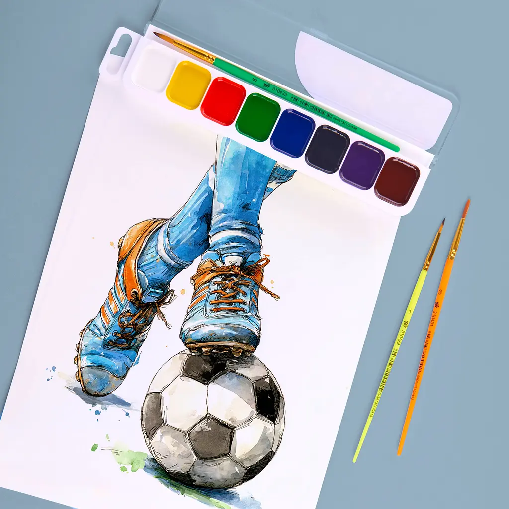 Фарби акварельні Yes Football 8 кольорів медові (110306) - фото 8