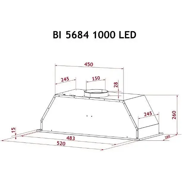 Витяжка вбудована Perfelli BI 5684 WH 1000 LED - фото 8